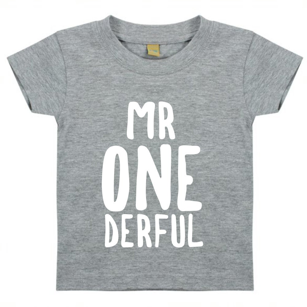 Mr Onederful One Derful 1st Birthday Kids T-shirt - Red Leader Clothing