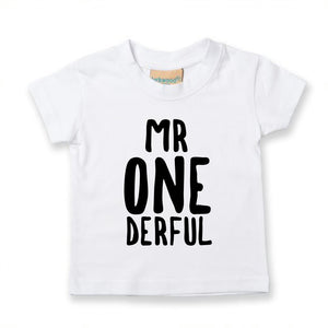 Mr Onederful One Derful 1st Birthday Kids T-shirt - Red Leader Clothing