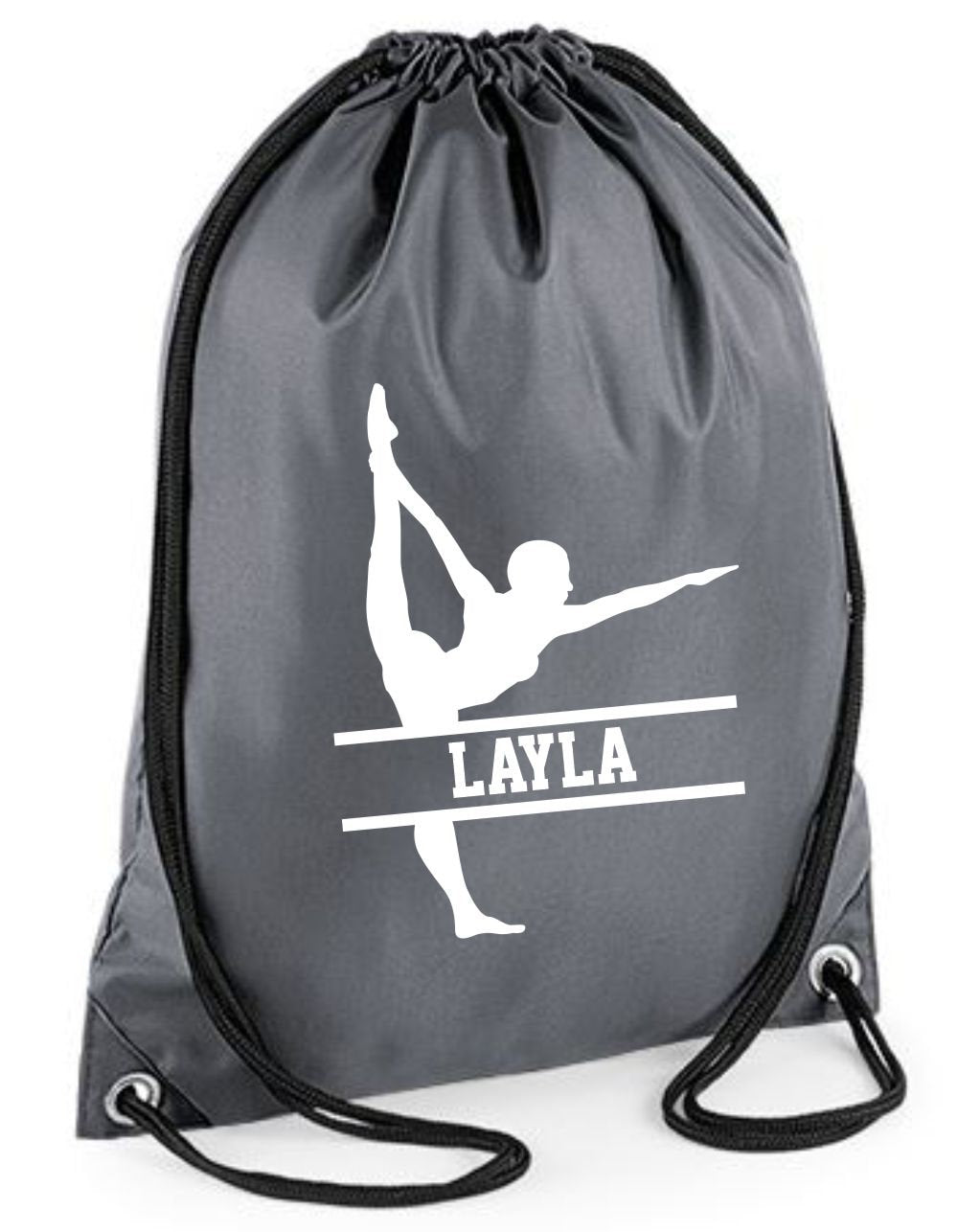 Personalised Name Drawstring Gymnast Gym Dance Bag SPLIT Design School Club PE Custom Name Childrens Bag Kids Backpack Bag Name Dance - Red Leader Clothing