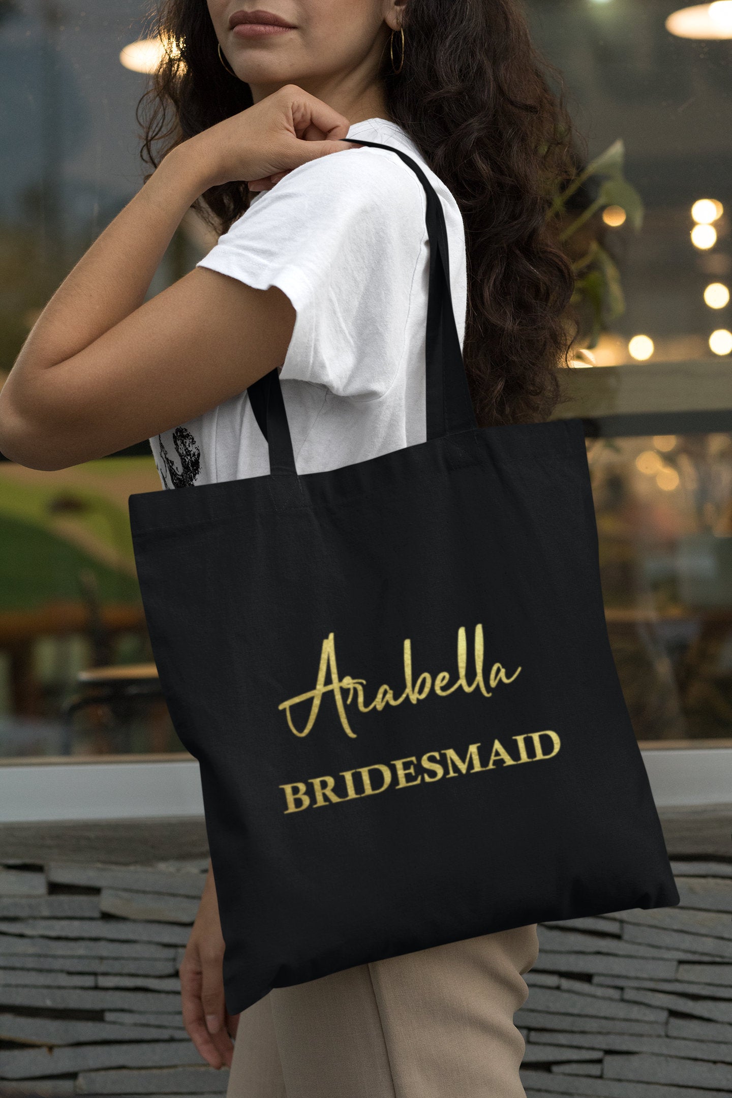 Personalised Bridesmaid Bridal Shower Hen Party Name Tote Bag - Red Leader Clothing