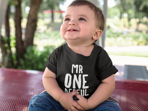 Mr Onederful One Derful 1st Birthday Kids T-shirt - Red Leader Clothing