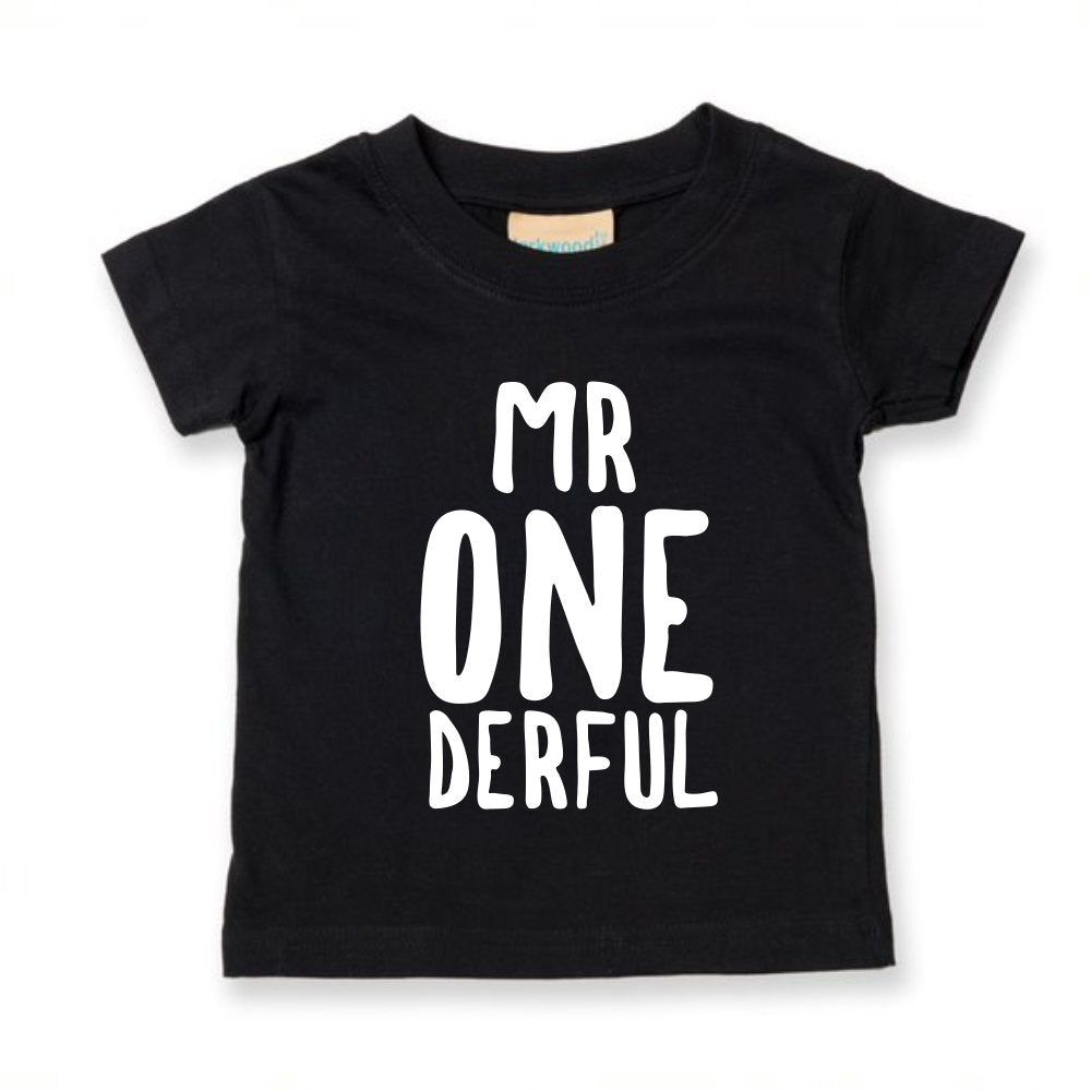 Mr Onederful One Derful 1st Birthday Kids T-shirt - Red Leader Clothing