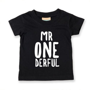 Mr Onederful One Derful 1st Birthday Kids T-shirt - Red Leader Clothing