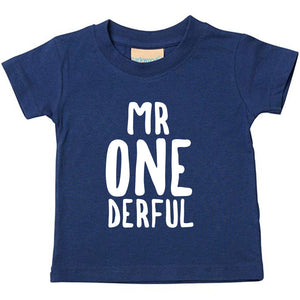 Mr Onederful One Derful 1st Birthday Kids T-shirt - Red Leader Clothing