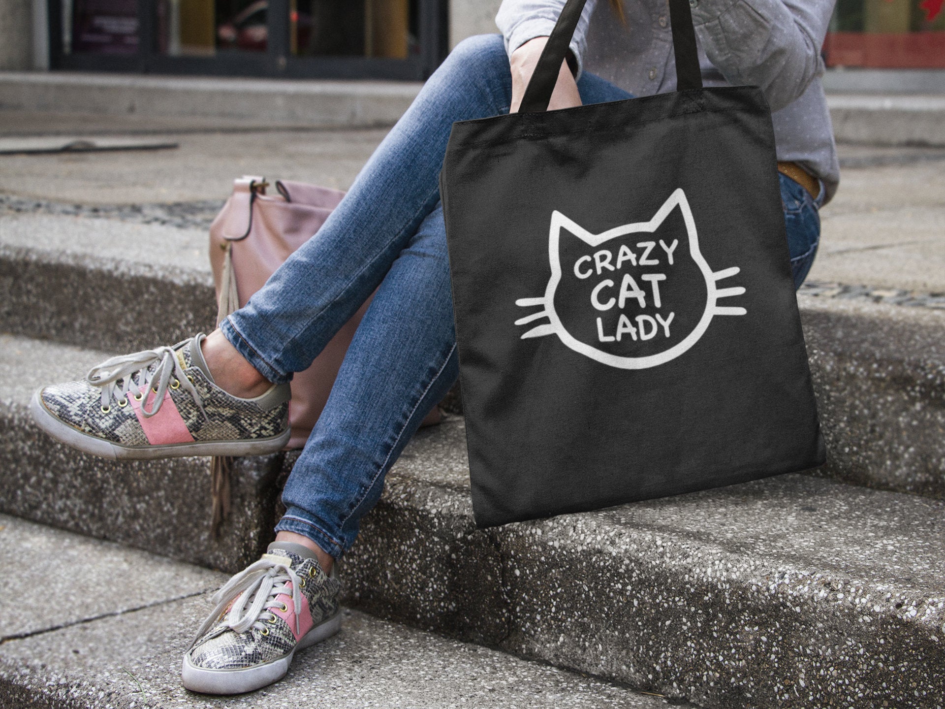 Crazy Cat Lady Lightweight Cotton Tote Bag - Red Leader Clothing