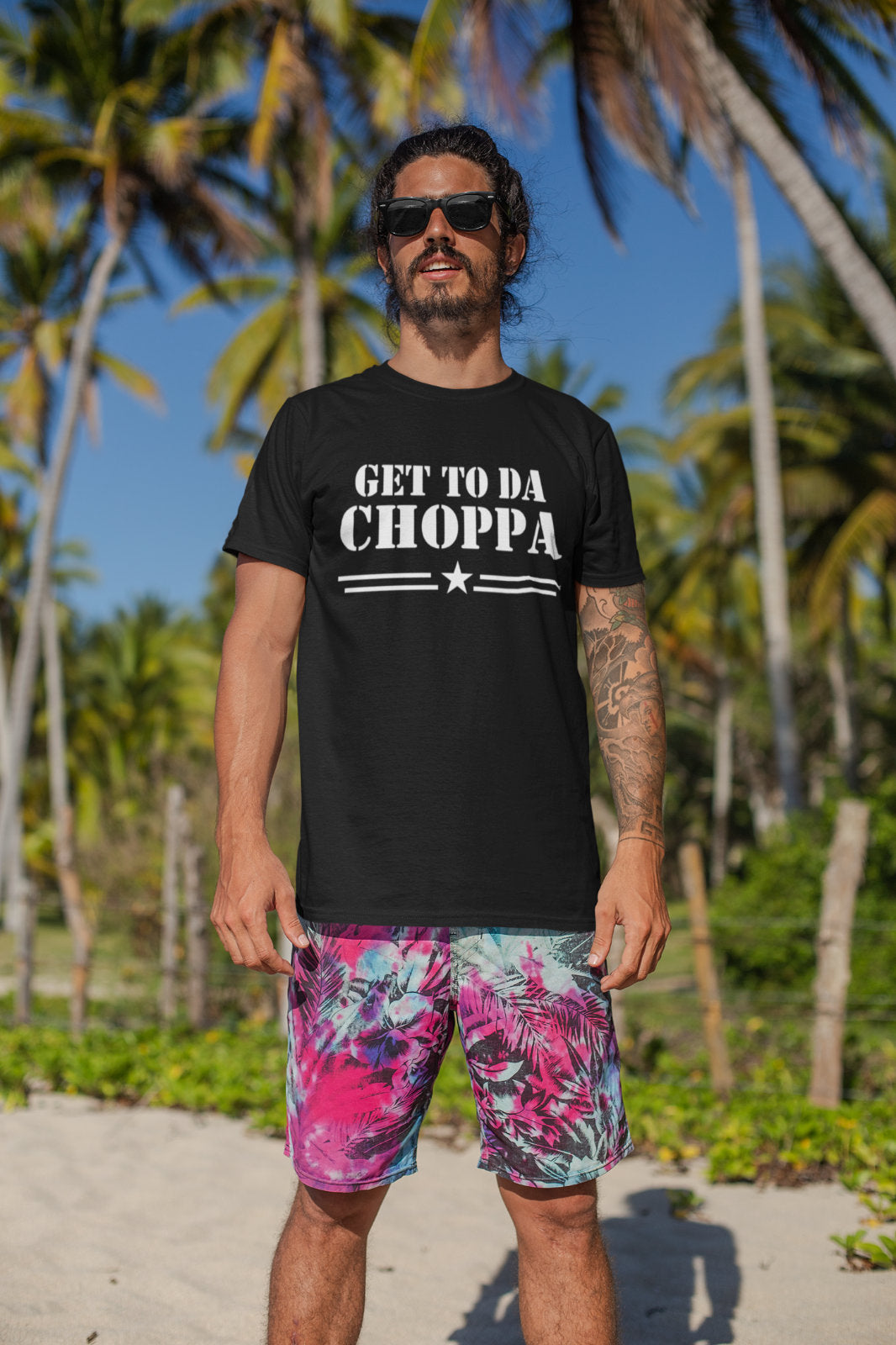 Get To Da Choppa - Mens Novelty T-shirt - Red Leader Clothing