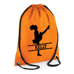 Load image into Gallery viewer, Personalised Name Drawstring Irish Dancer Bag SPLIT Design School Club PE Custom Name Childrens Bag Kids Backpack Gaelic Bag Name Dance - Red Leader Clothing
