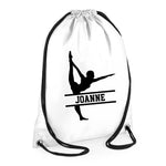 Load image into Gallery viewer, Personalised Name Drawstring Gymnast Gym Dance Bag SPLIT Design School Club PE Custom Name Childrens Bag Kids Backpack Bag Name Dance - Red Leader Clothing
