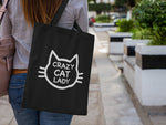 Load image into Gallery viewer, Crazy Cat Lady Lightweight Cotton Tote Bag - Red Leader Clothing
