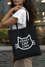 Load image into Gallery viewer, Crazy Cat Lady Lightweight Cotton Tote Bag - Red Leader Clothing
