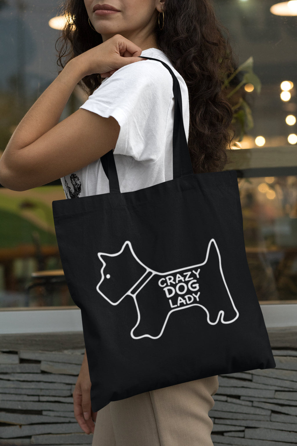 Crazy Dog Lady Lightweight Cotton Tote Bag - Red Leader Clothing