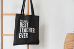 Load image into Gallery viewer, Personalised Name Best Teacher Ever Lightweight Cotton Tote Bag - Red Leader Clothing
