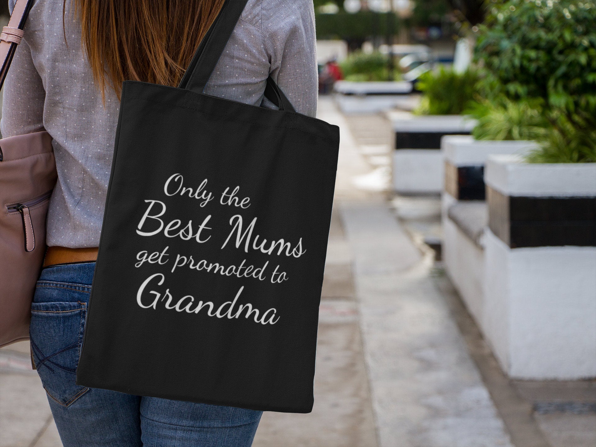 Only The Best Mums Get Promoted To Grandma Lightweight Cotton Bag - Red Leader Clothing