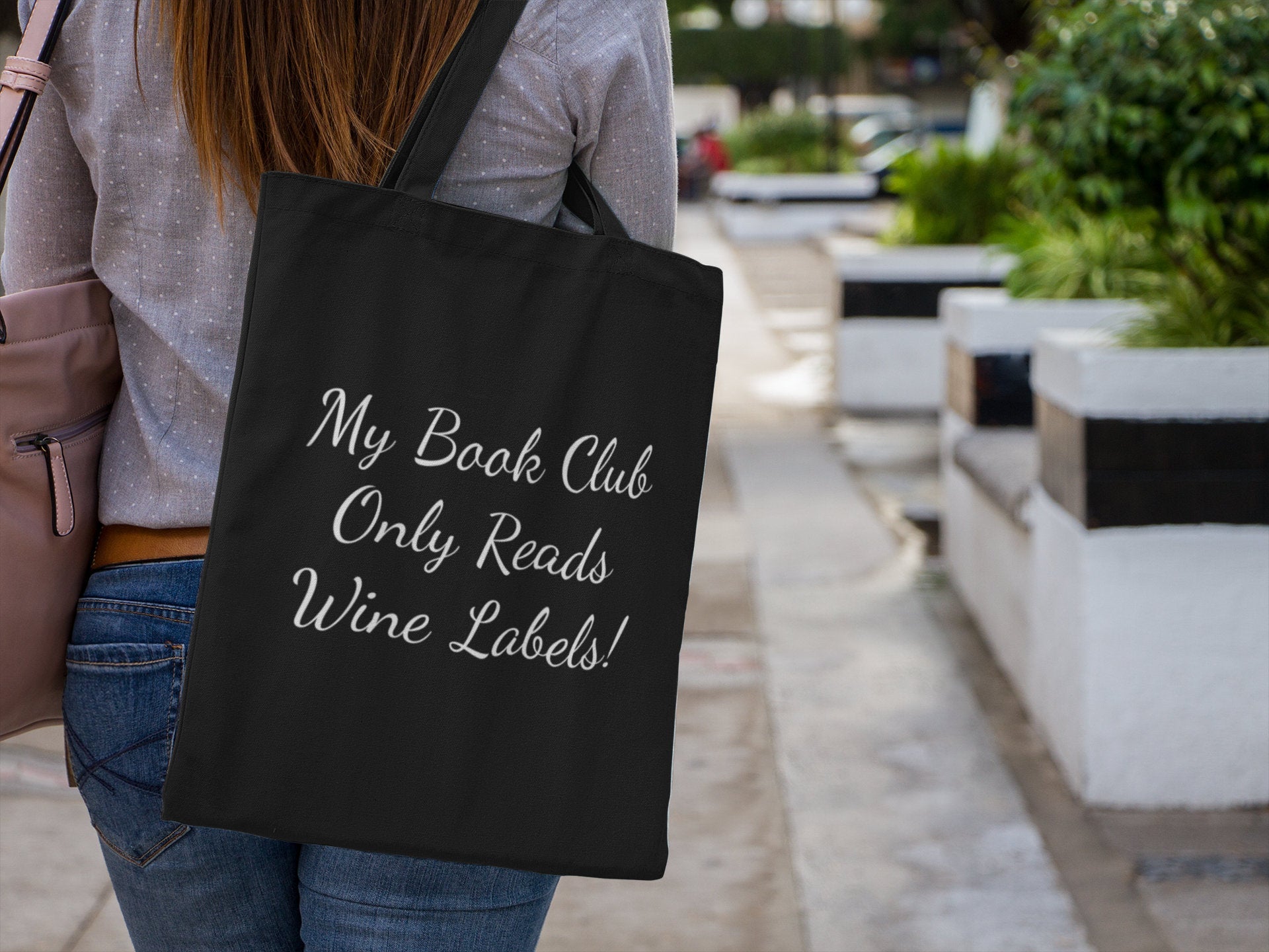 My Book Club Only Reads Wine Labels! Lightweight Cotton Tote Bag - Red Leader Clothing