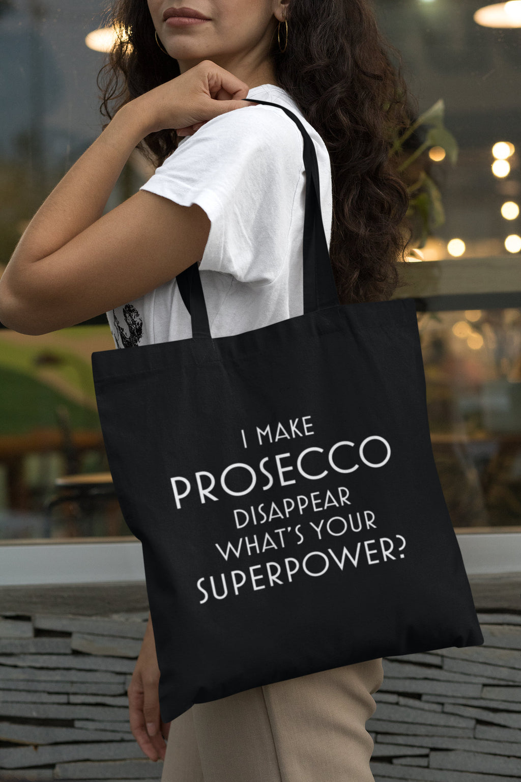 I Make Prosecco Disappear What's Your Superpower? Lightweight Cotton Bag - Red Leader Clothing