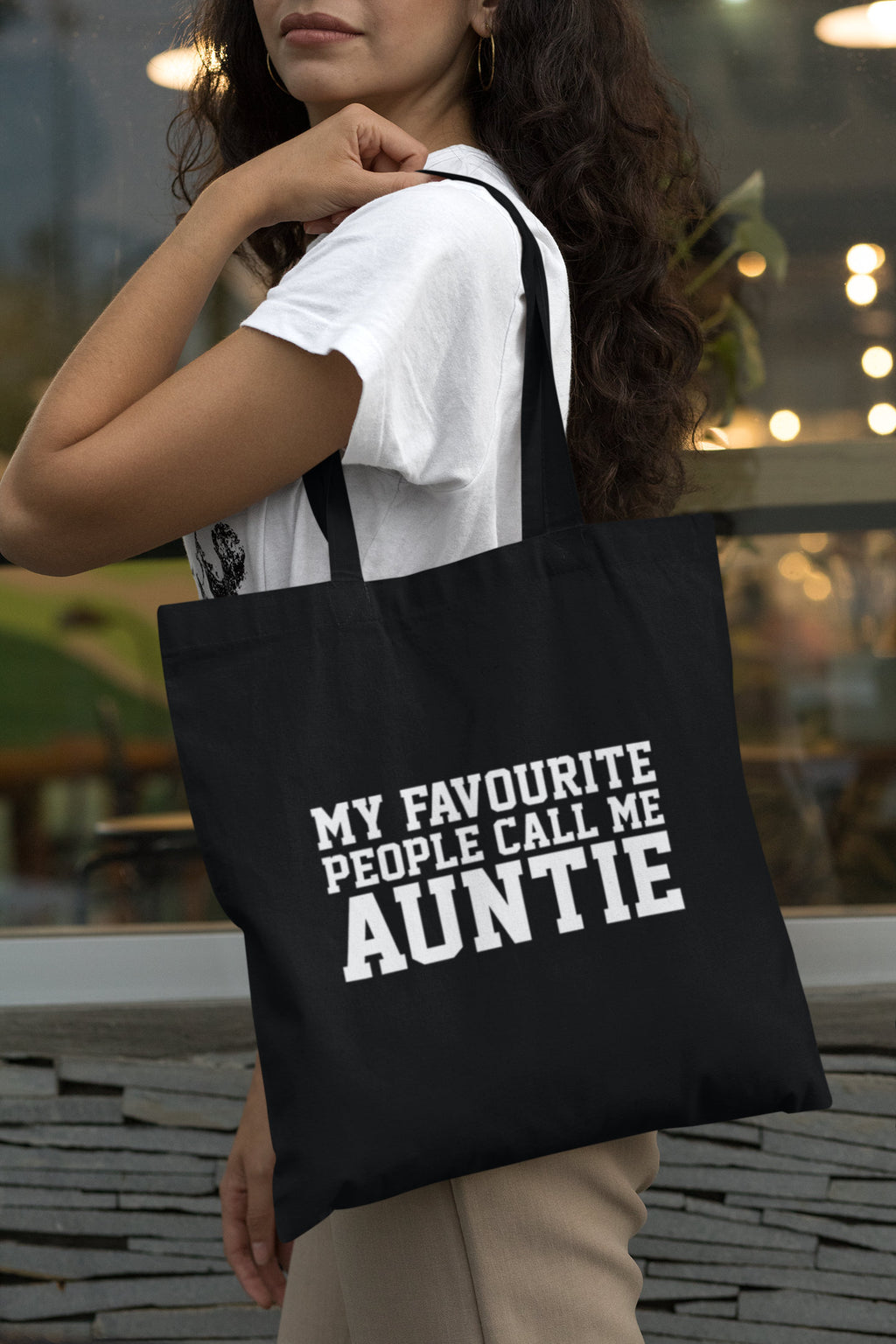 My Favourite People Call Me Auntie Lightweight Cotton Tote Bag - Red Leader Clothing