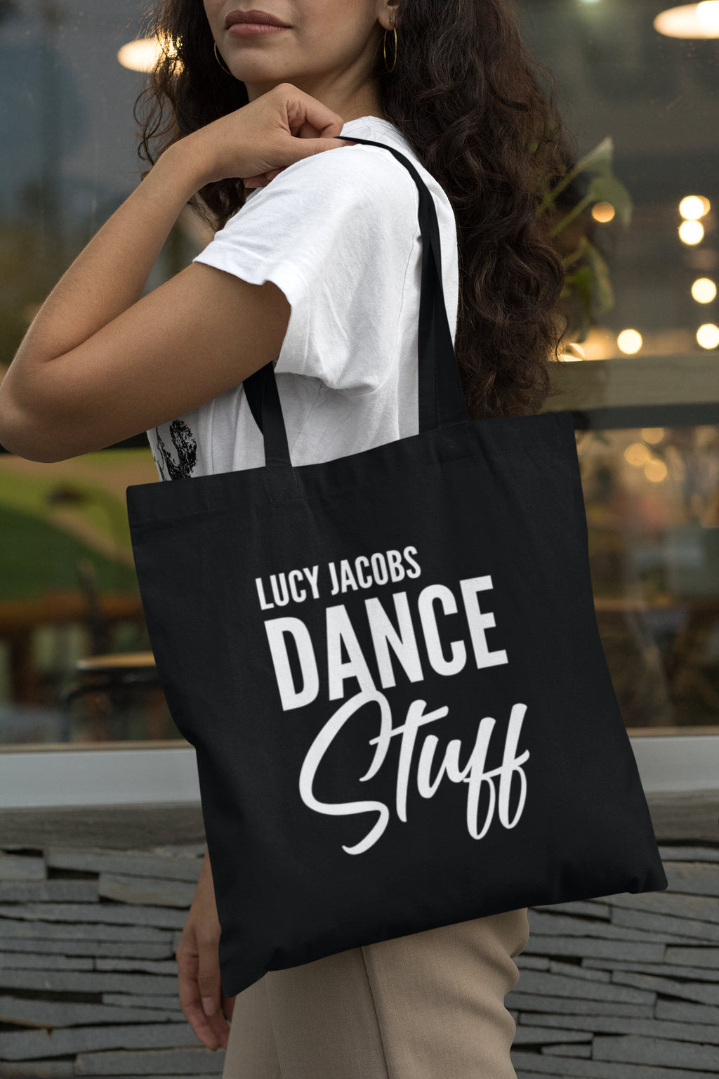 Personalised Name Dance Stuff Lightweight Cotton Tote Bag - Red Leader Clothing