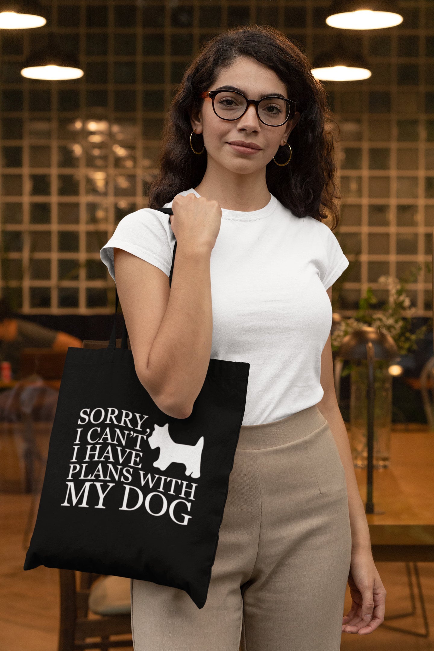 Sorry I Can't I Have Plans With My Dog Lightweight Cotton Bag - Red Leader Clothing