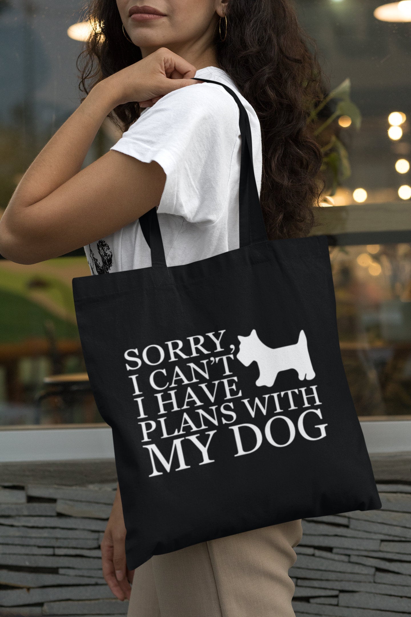 Sorry I Can't I Have Plans With My Dog Lightweight Cotton Bag - Red Leader Clothing