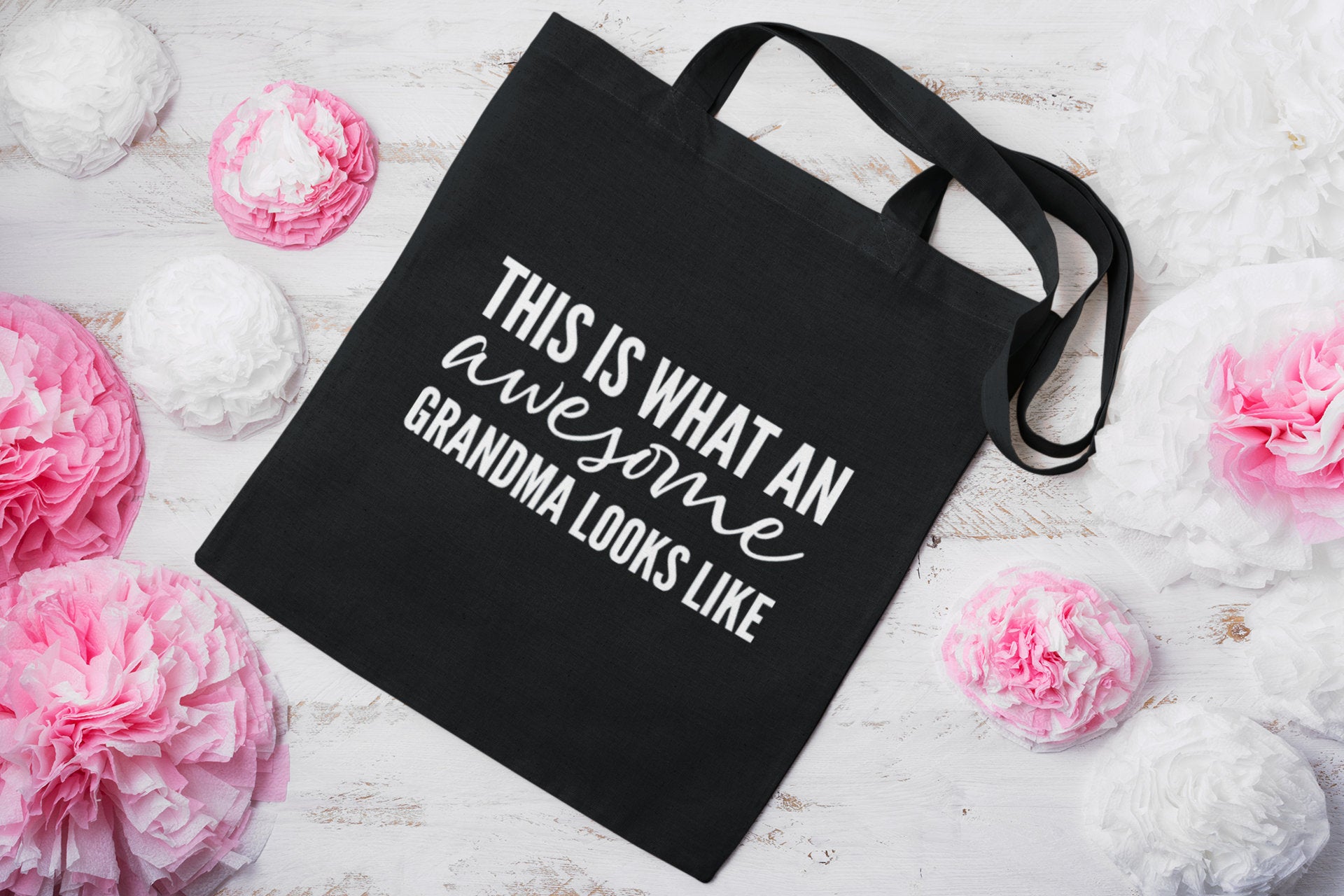 This Is What An Awesome Grandma Looks Like Cotton Shopping Lightweight Tote Bag - Red Leader Clothing