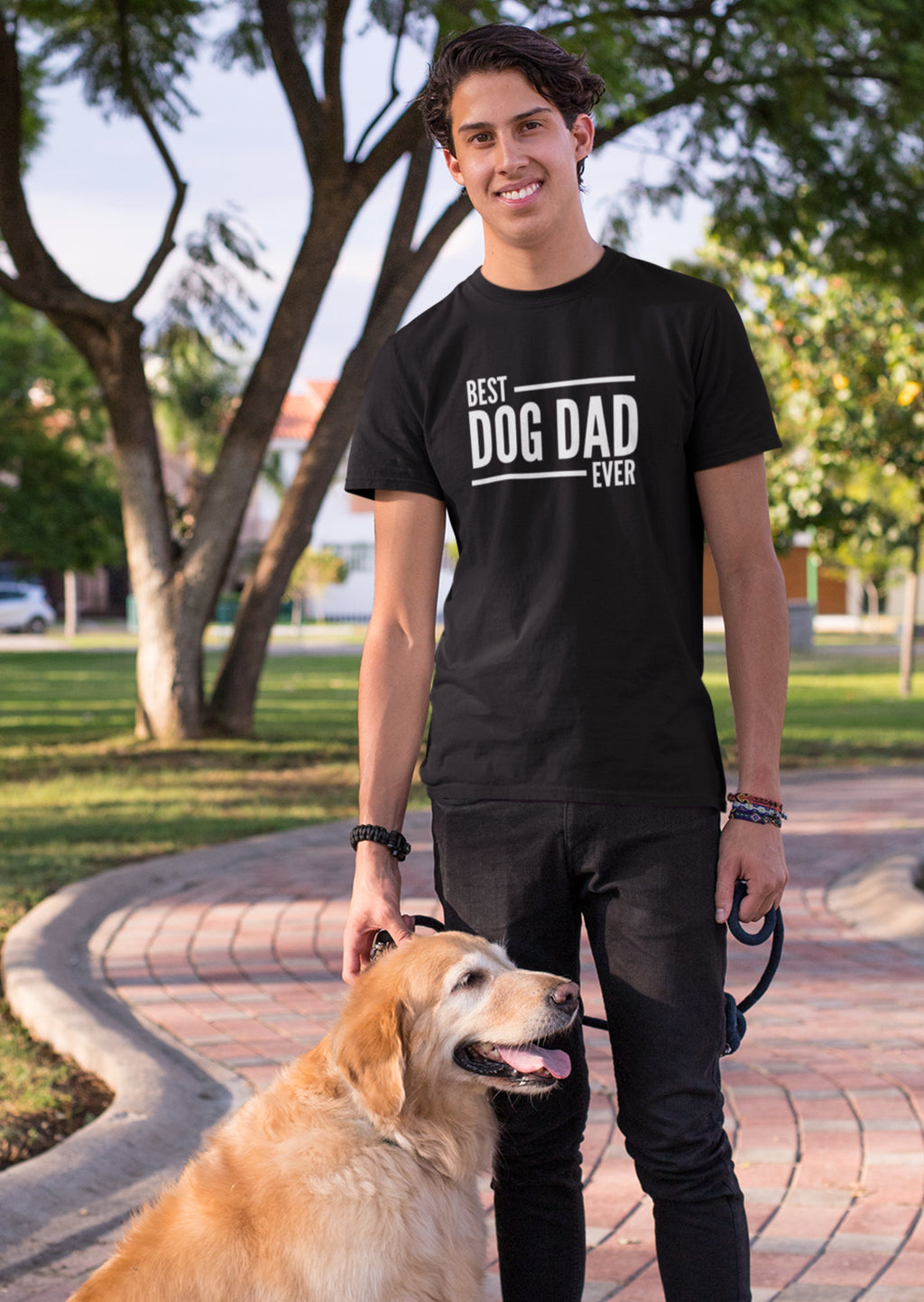 Best Dog Dad Ever Mens T-Shirt - Red Leader Clothing