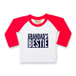 Load image into Gallery viewer, Grandad&#39;s Bestie Baby Toddler Kids LONG SLEEVE BASEBALL T-shirt
