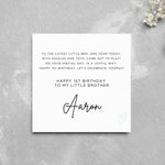 Load image into Gallery viewer, Personalised 1st Birthday Card Little Brother Cute Poem
