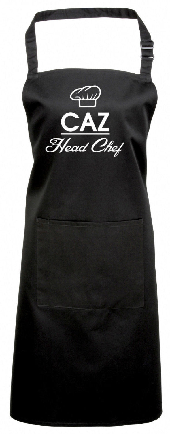 Personalised Head Chef Name Apron With Pocket Gift Present Cooking Baking Christmas - Red Leader Clothing