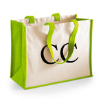 Load image into Gallery viewer, Personalised Initial Monogram Large Jute Tote Bag
