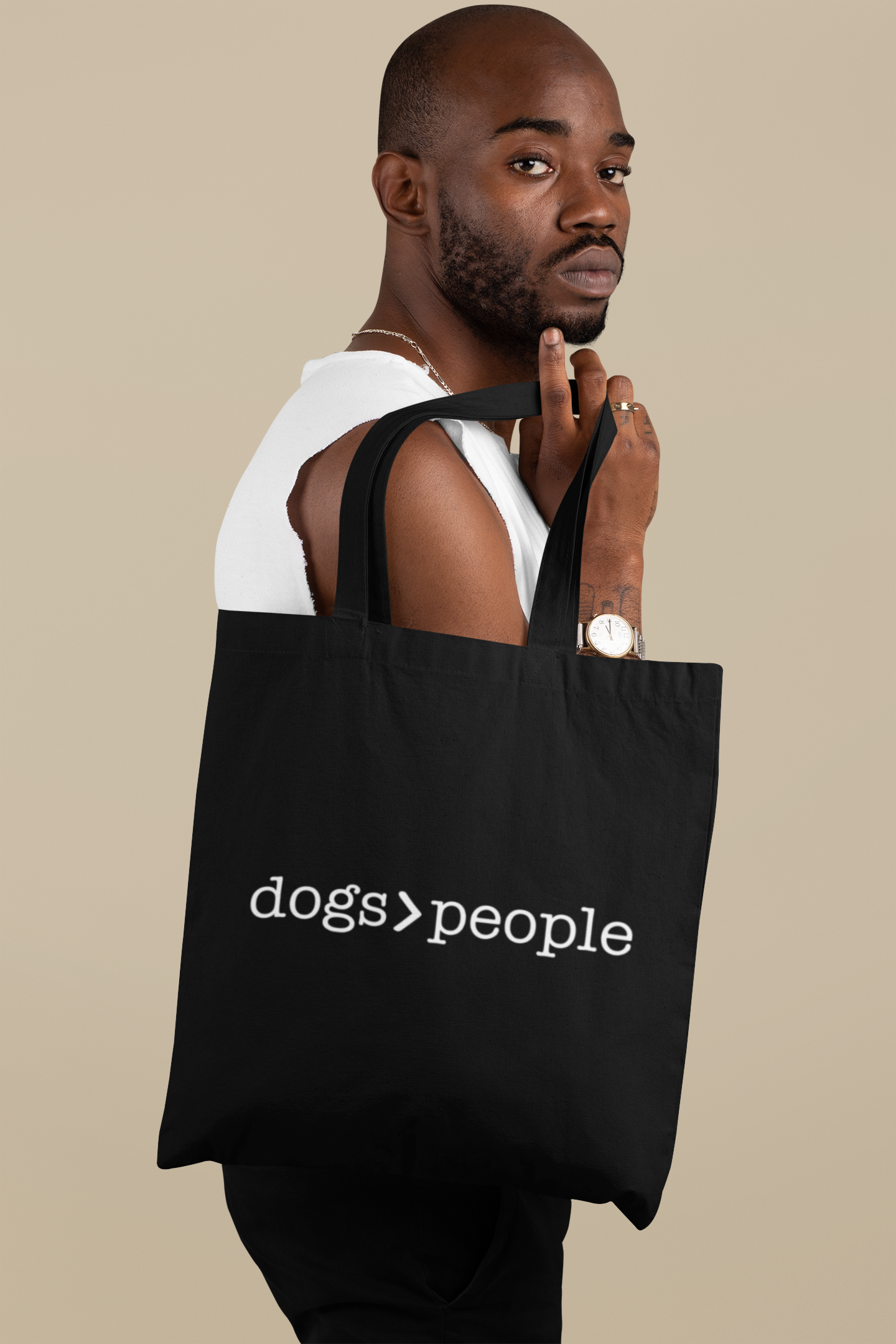 Dogs>People Lightweight Cotton Tote Bag