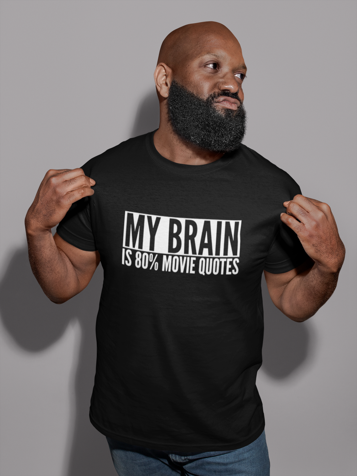 My Brain Is 80% Movie Quotes Mens/Adults Novelty T-shirt