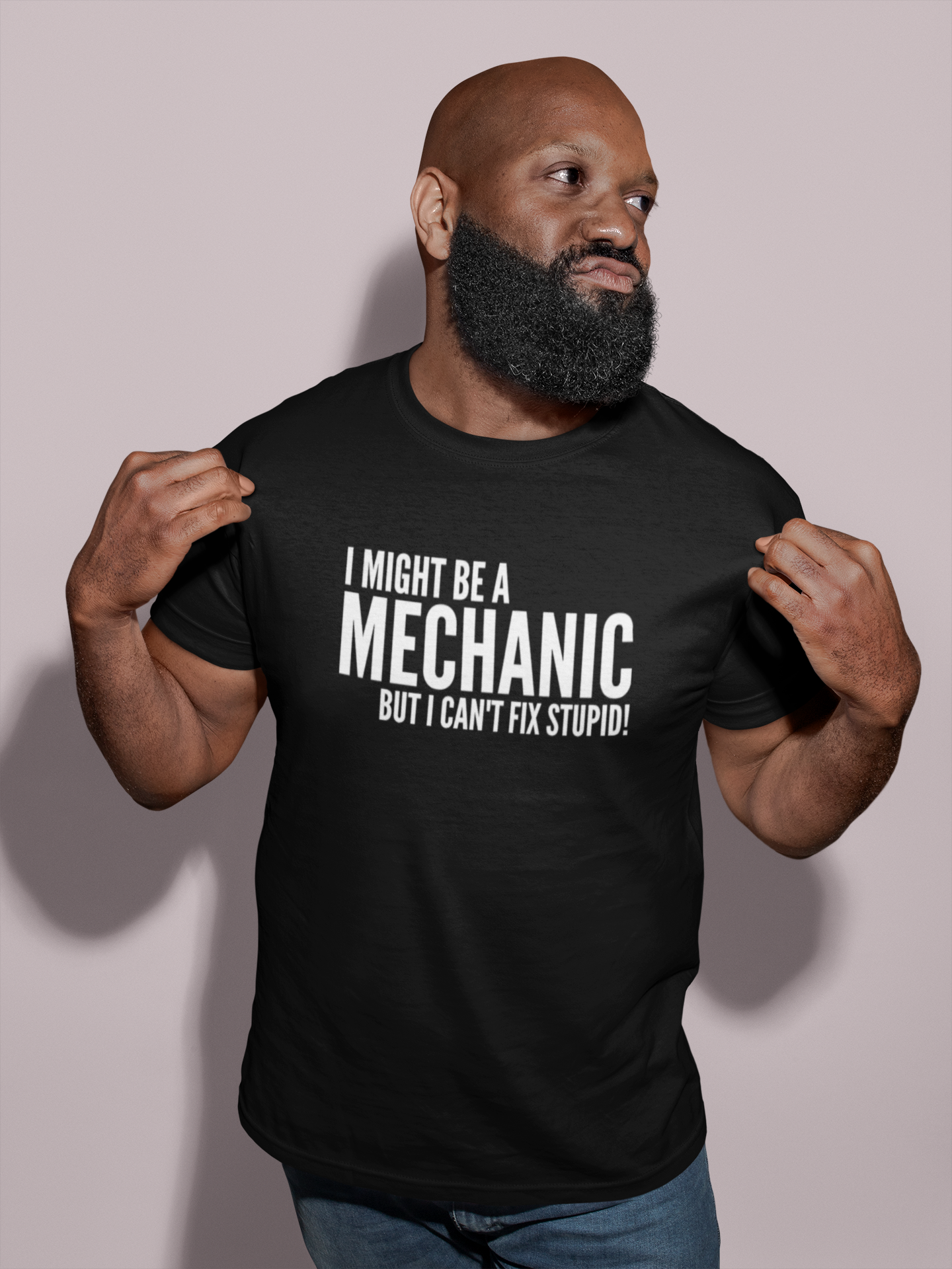 I Might Be A Mechanic But I Can't Fix Stupid Mens/Adults T-shirt