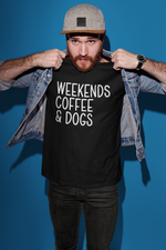 Load image into Gallery viewer, Weekends Coffee &amp; Dogs - Mens/Adults T-shirt
