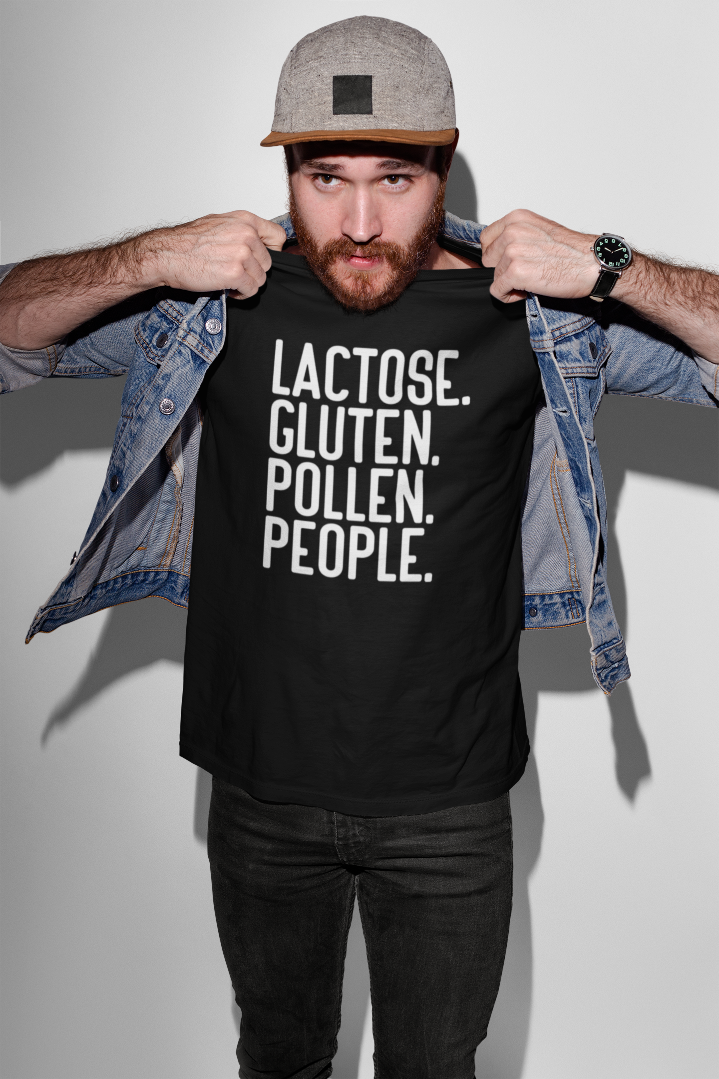 Lactose Gluten Pollen People Funny Anti Social Adult Unisex T-Shirt