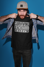 Load image into Gallery viewer, Surviving Fatherhood One Beer At A Time - Mens/Adults Novelty T-shirt DES2
