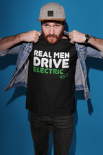 Load image into Gallery viewer, Real Men Drive Electric Mens/Adults Novelty Tshirt
