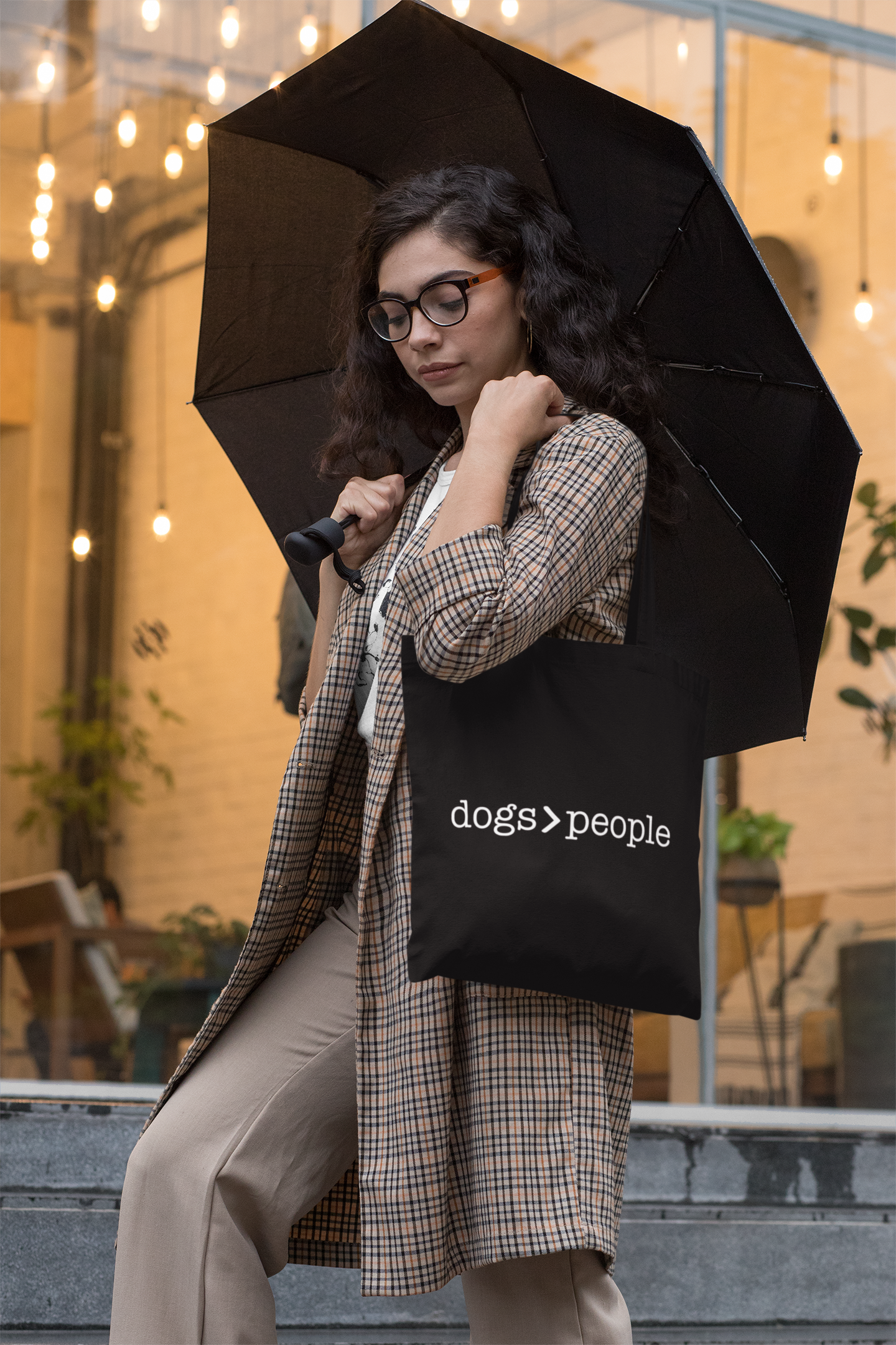 Dogs>People Lightweight Cotton Tote Bag