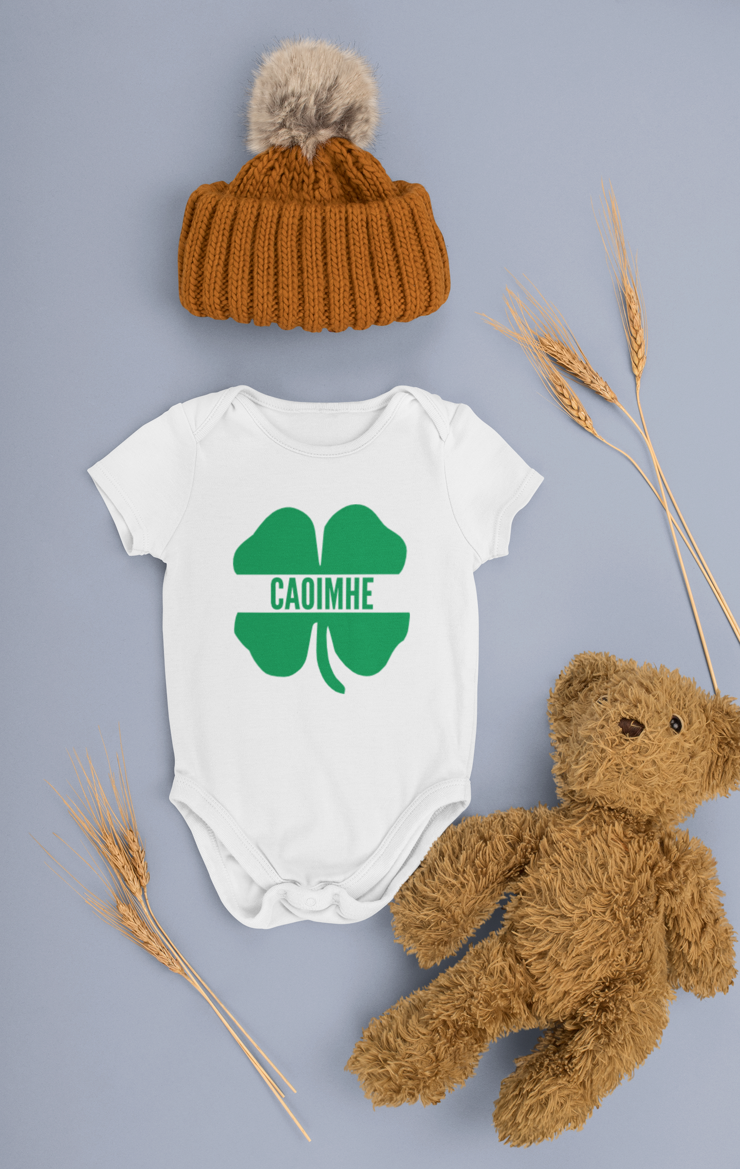 Personalised Kids Baby Toddler Name Shamrock Bodysuit