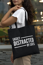 Load image into Gallery viewer, Easily Distracted By Cats Lightweight Tote Bag
