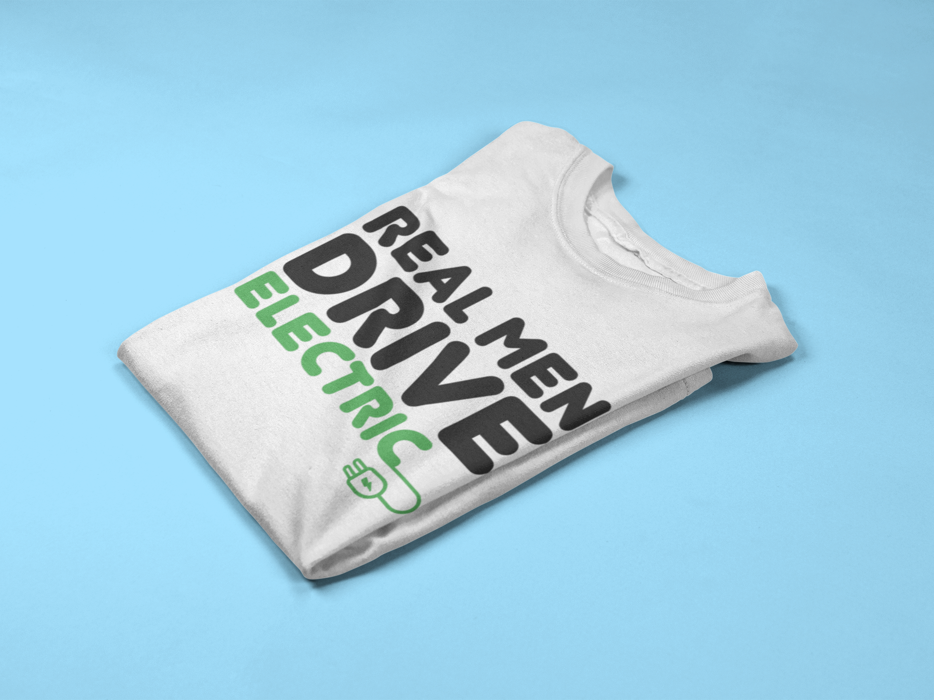 Real Men Drive Electric Mens/Adults Novelty Tshirt