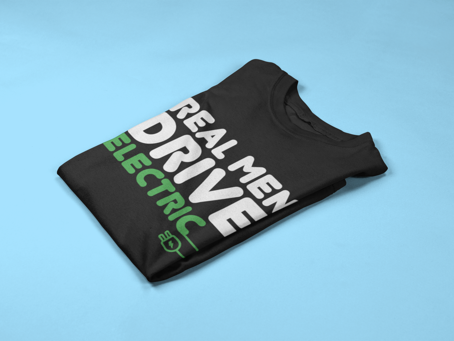 Real Men Drive Electric Mens/Adults Novelty Tshirt