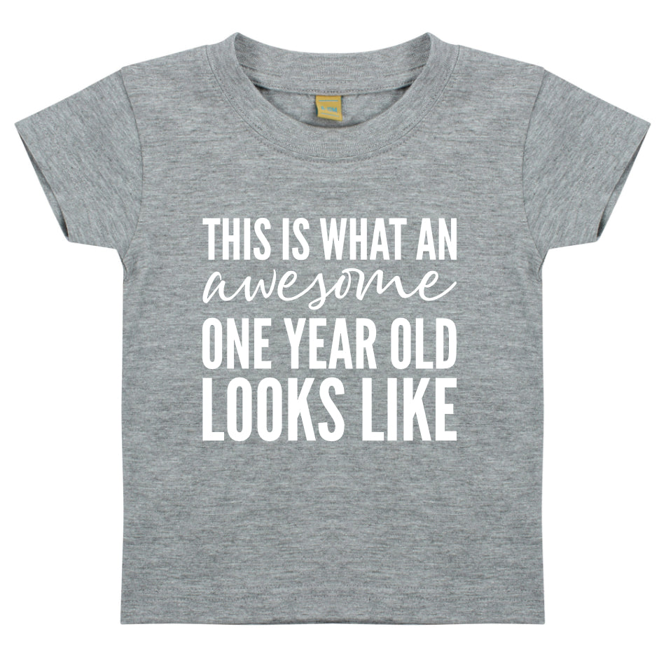 This Is What An Awesome One Year Old Looks Like Kids T-shirt