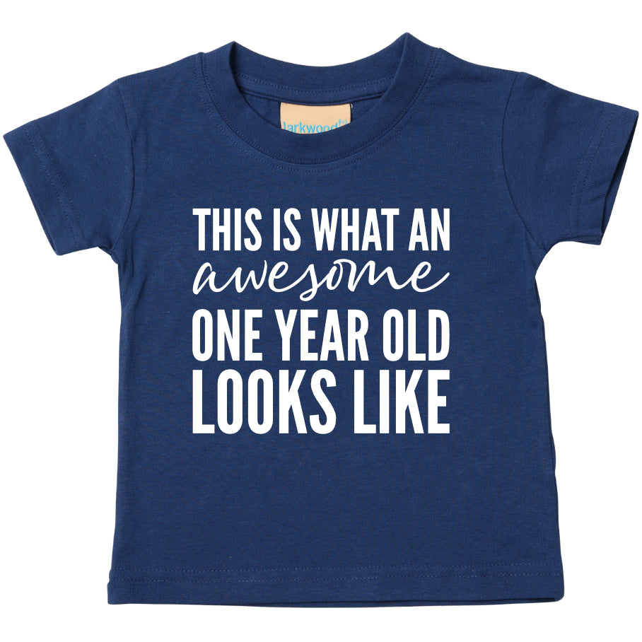 This Is What An Awesome One Year Old Looks Like Kids T-shirt