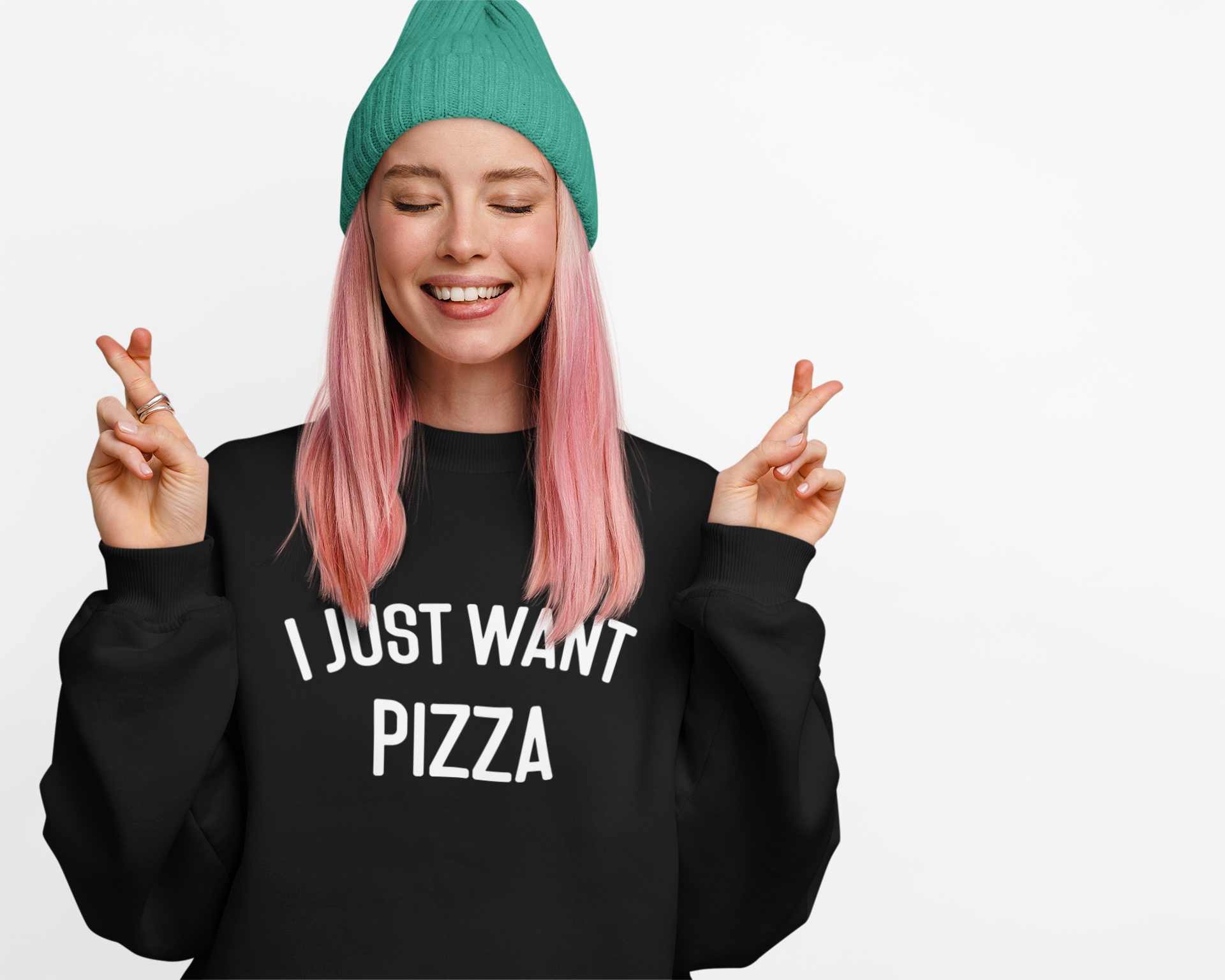 I Just Want Pizza Adult Unisex Crew Neck Sweatshirt