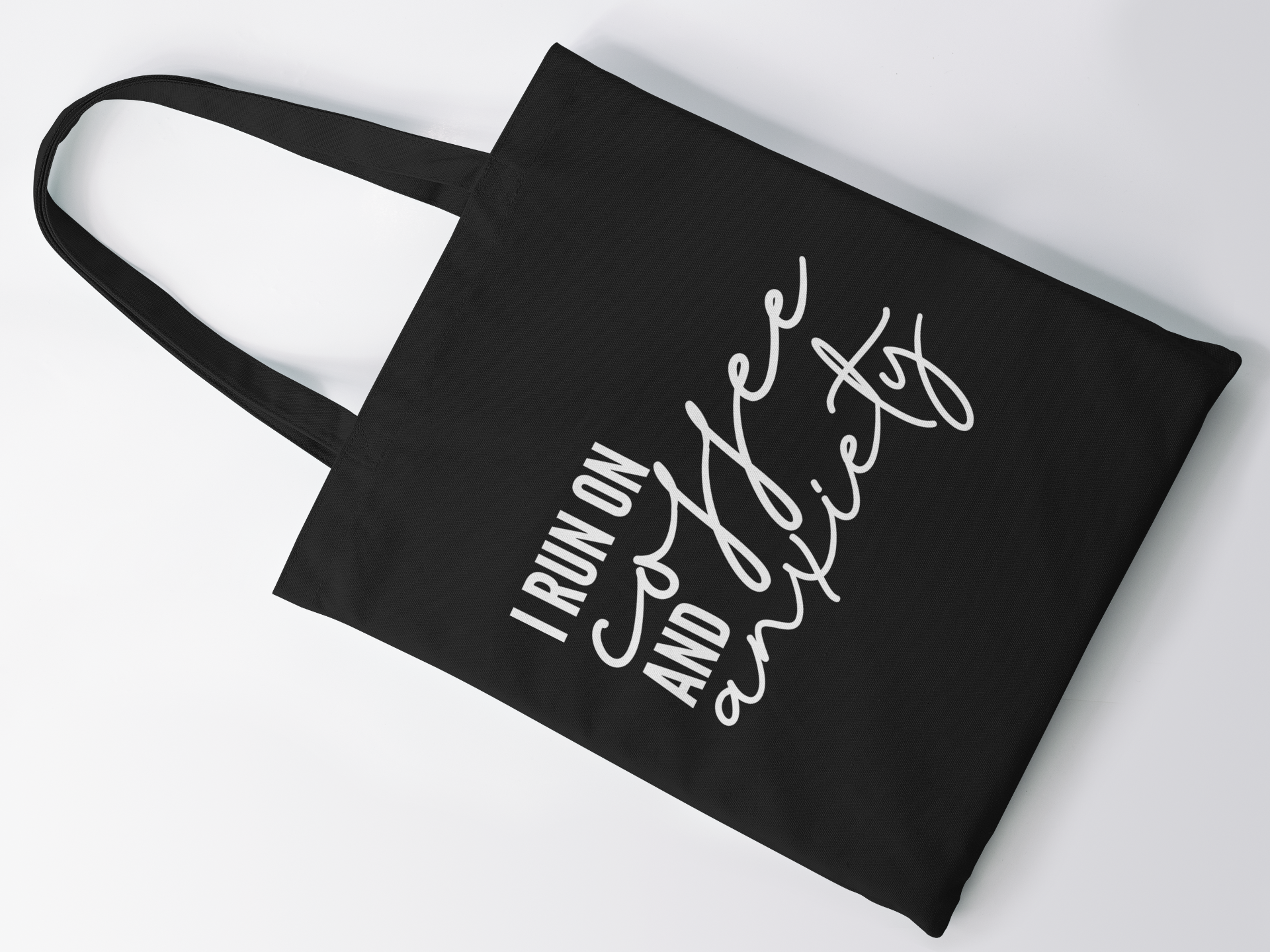 I Run On Coffee And Anxiety Lightweight Cotton Tote Bag