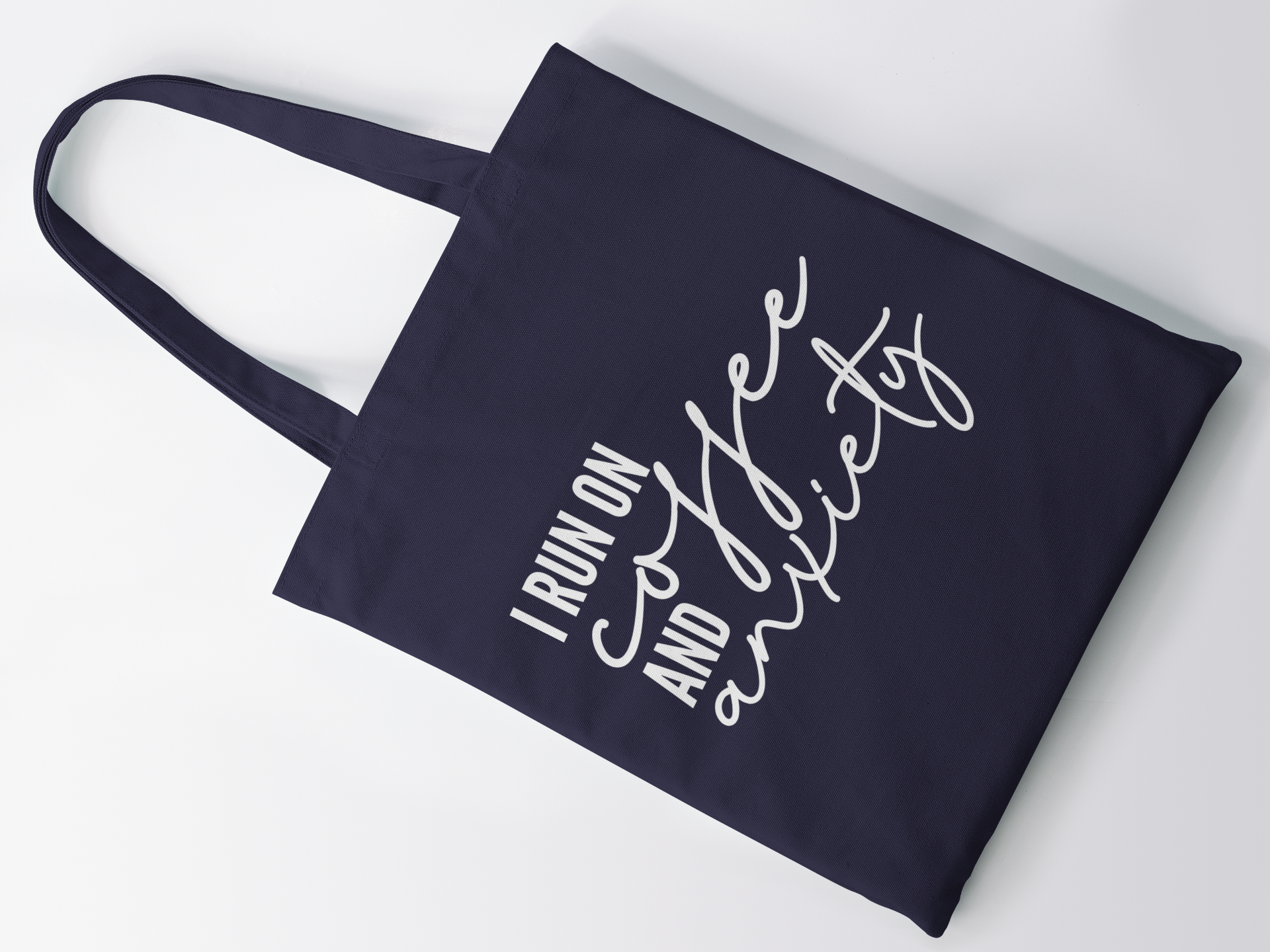 I Run On Coffee And Anxiety Lightweight Cotton Tote Bag