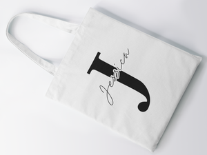 Personalised Initial Name Alphabet Letter Tote Bag