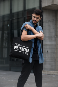 Easily Distracted By Cats Lightweight Tote Bag