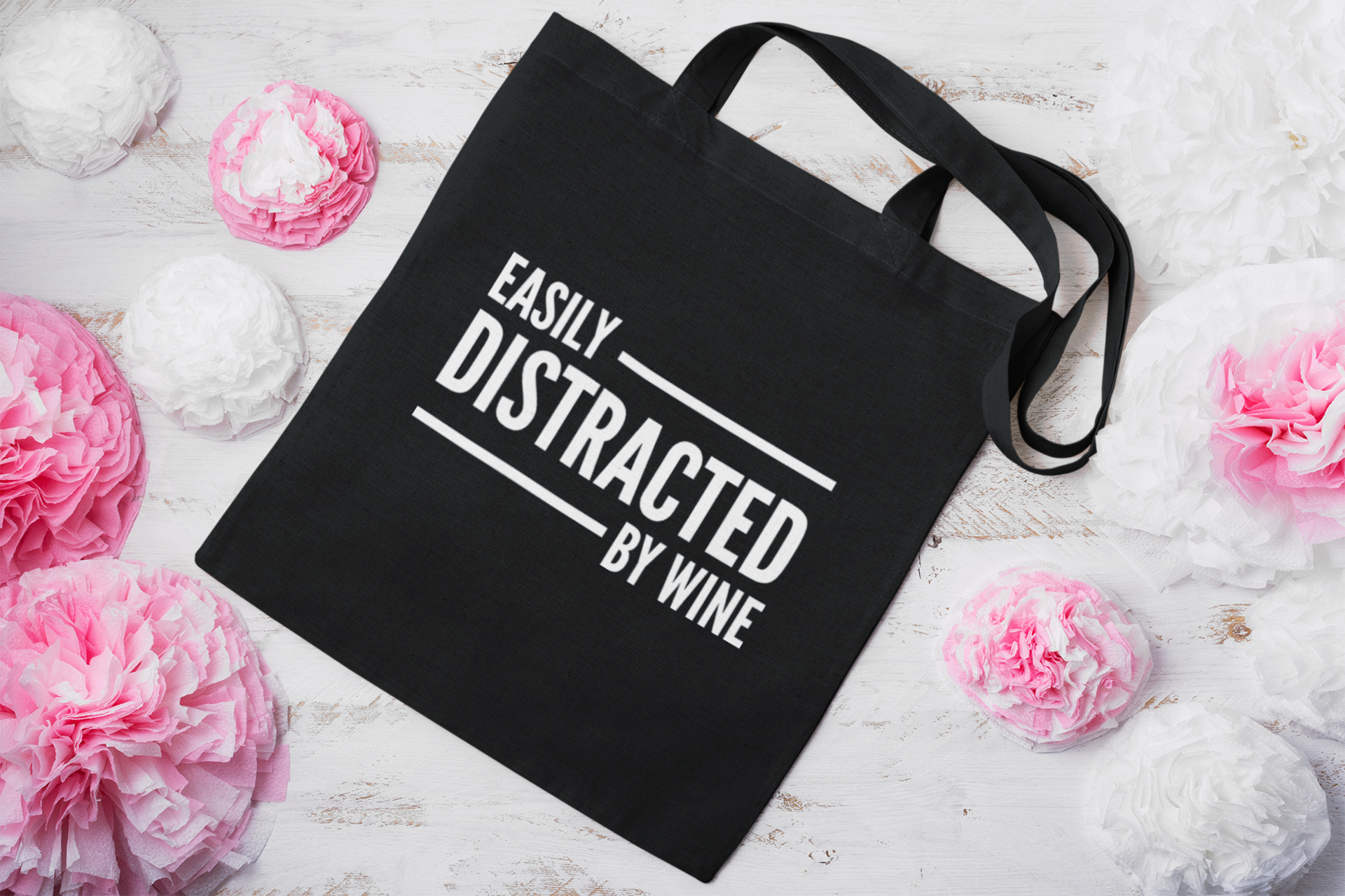 Easily Distracted By Wine Lightweight Tote Bag