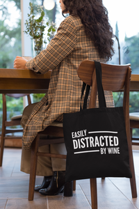 Easily Distracted By Wine Lightweight Tote Bag